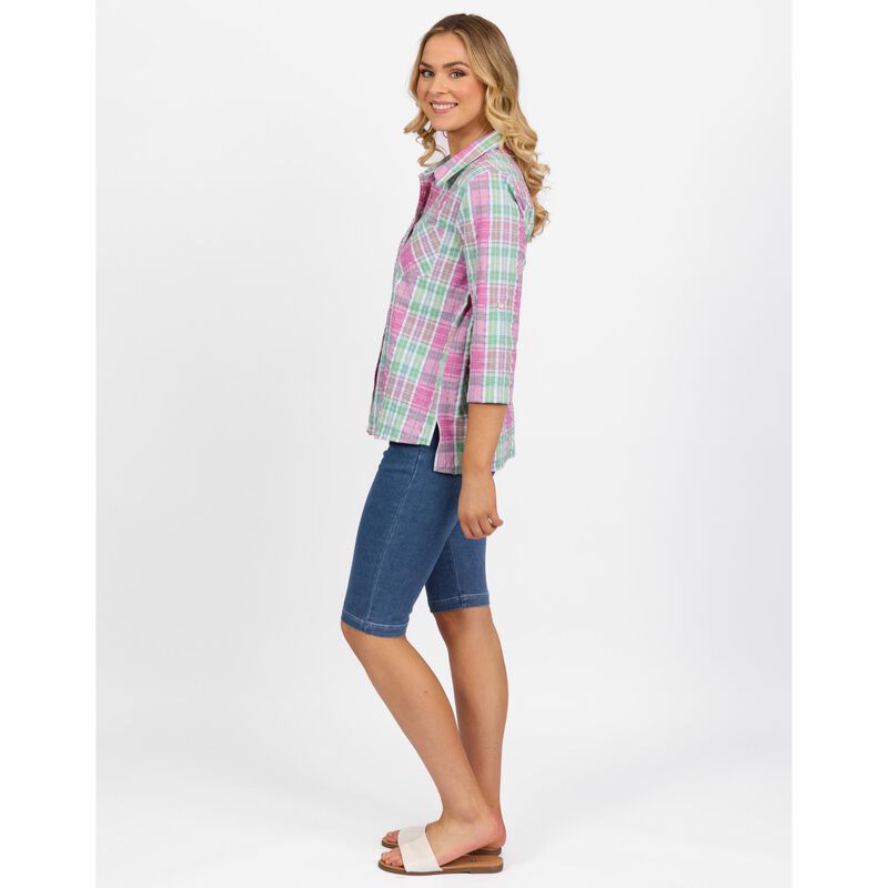 Vassalli Button Front Shirt With Tab Sleeve image number 2